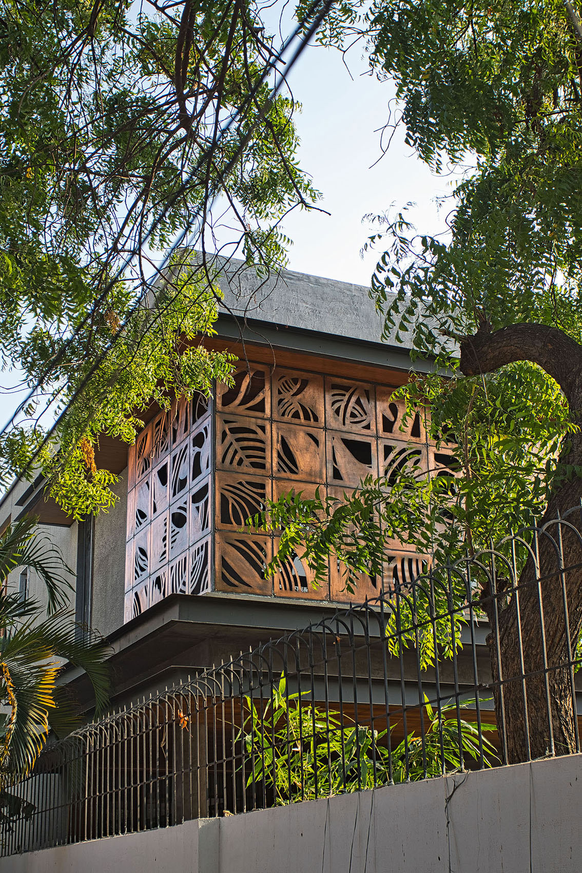 copper facade mural