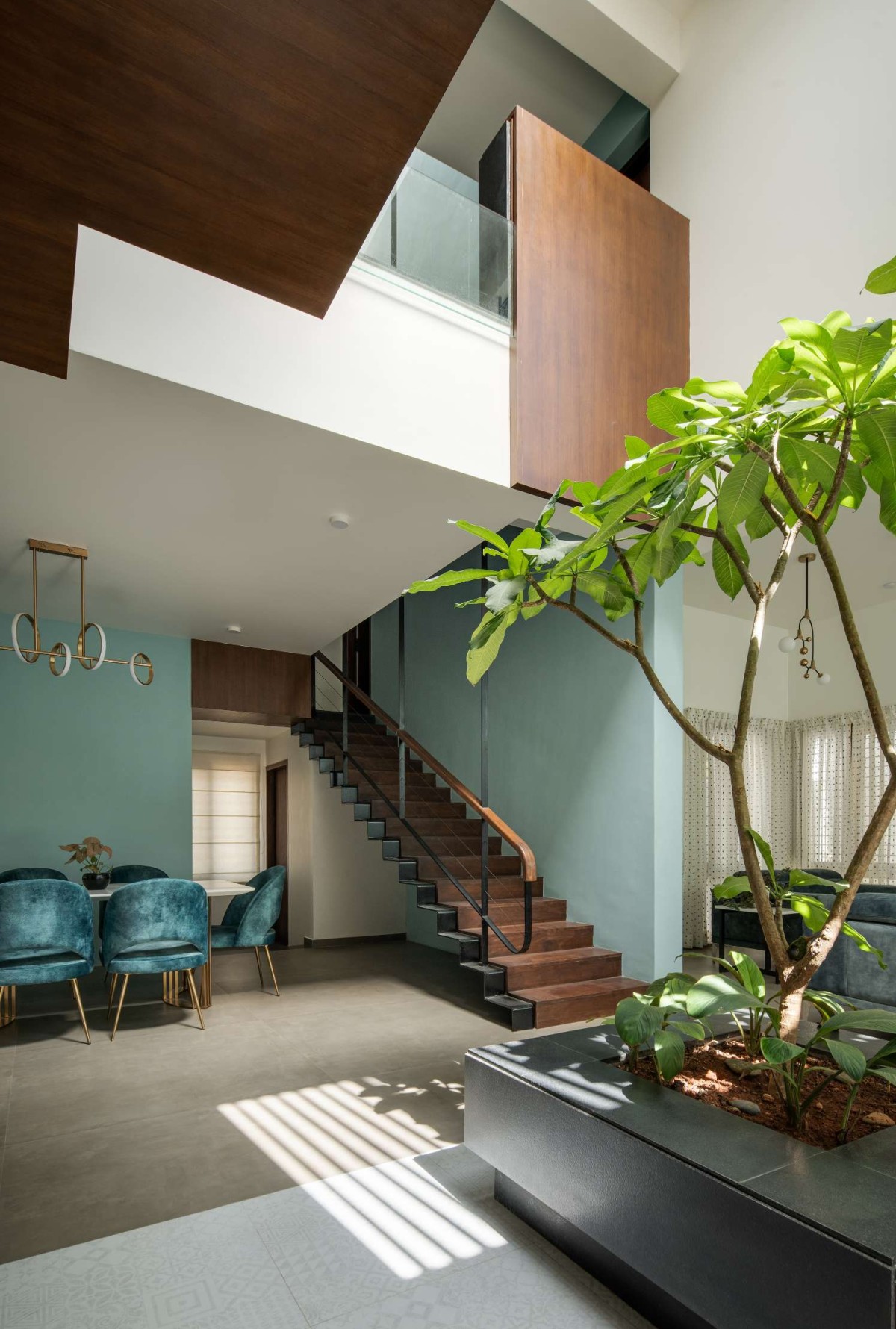 Dining room + Central courtyard view