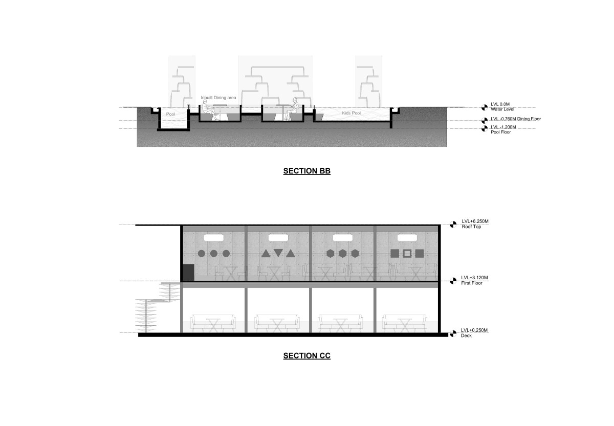 Section BB & CC-Serene Pool by VSG Studio