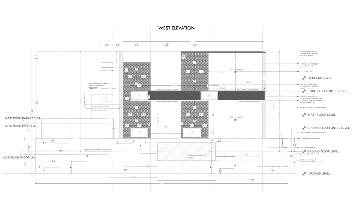 West elevation -House of Linearity by Zraaya Architects