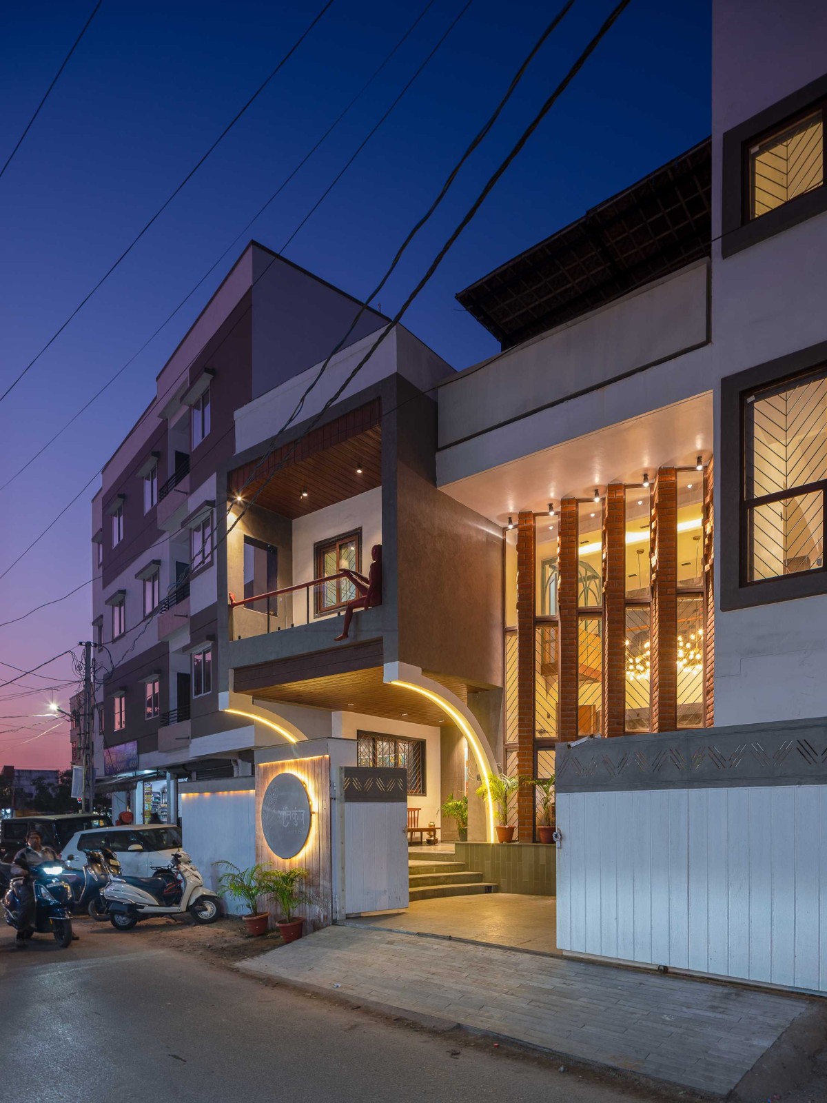 Exterior View Of Red Man’s House by Maanchitra