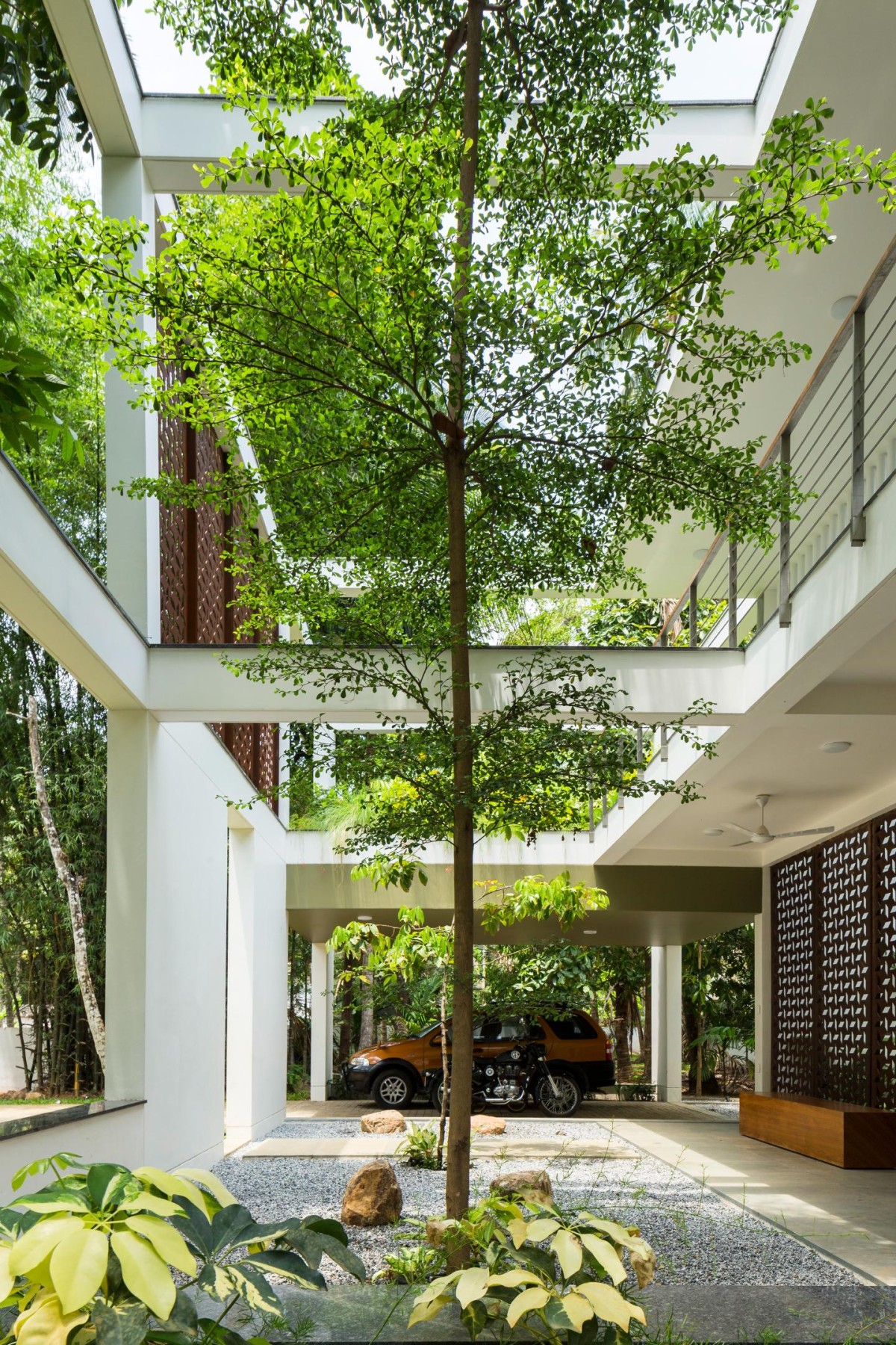 External Court and Patio of The Regimented House by LIJO.RENY.architects