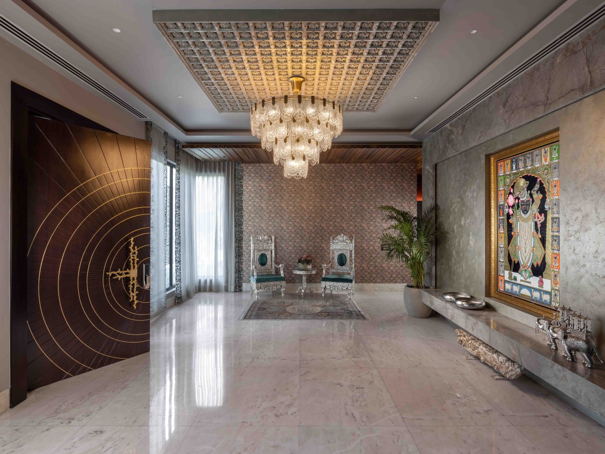 Interior view of Chattarpur Villa by Design Deconstruct