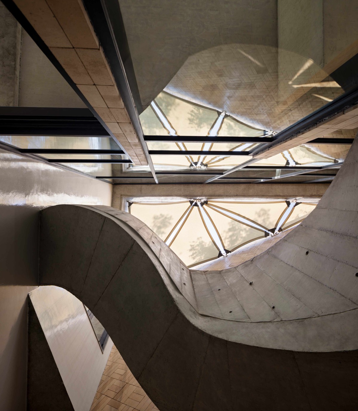 Ceiling view of Chromatic House by Anagram Architects