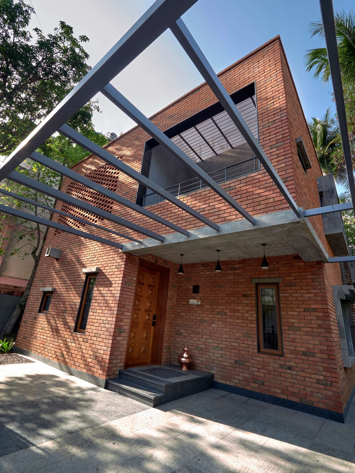 Entry Porch of The Brick Abode by Alok Kothari Architects