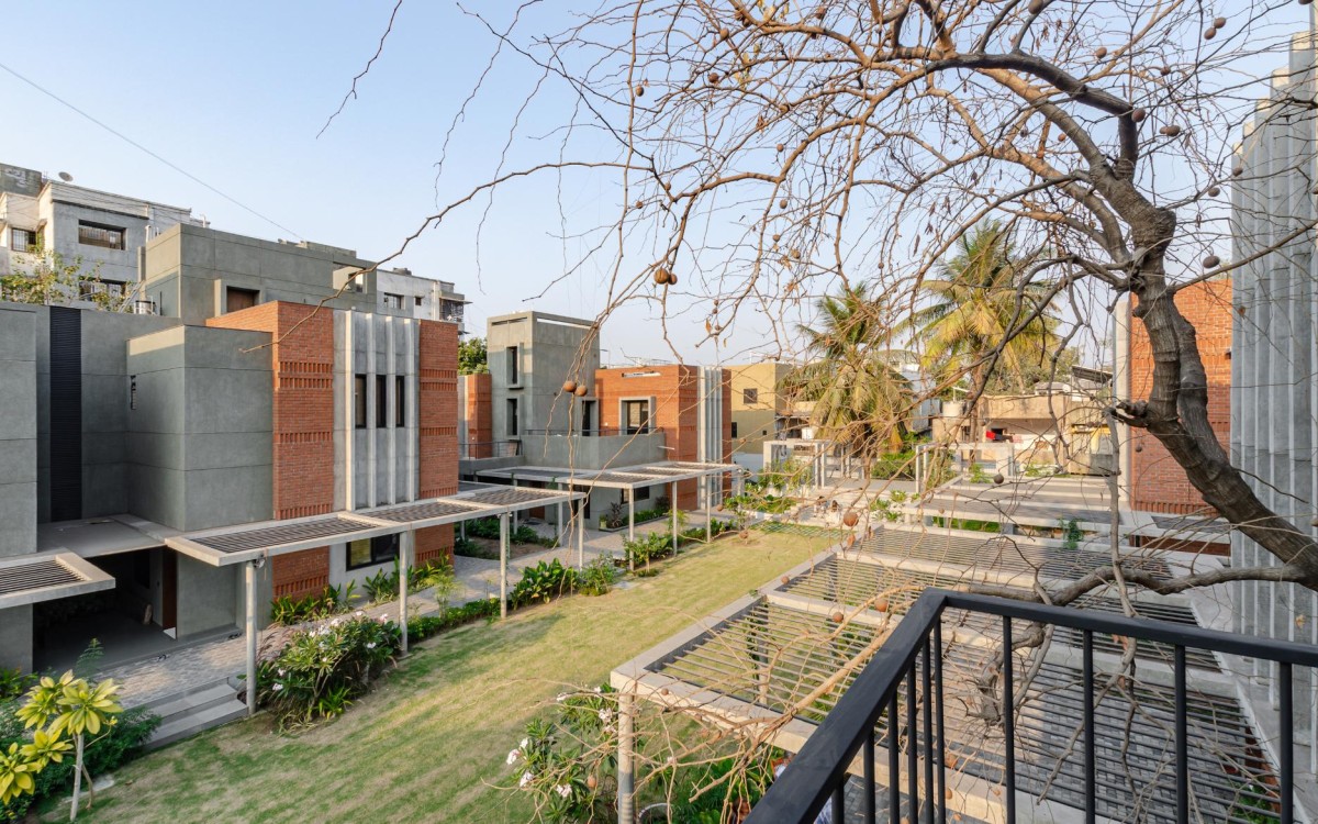 Exterior view of Chitrakut - An Extended Family Cluster (Faliyu) by Aangan Architects