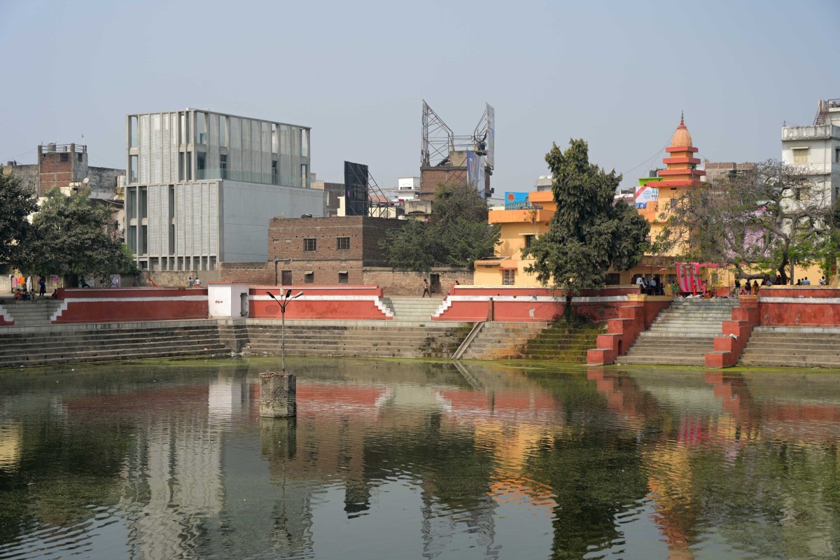 Exterior view of Veiled Building by KUN Studio