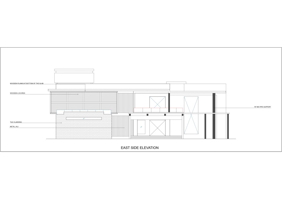 East elevation of The N-Cube Villa by Cubism Architects & Interiors