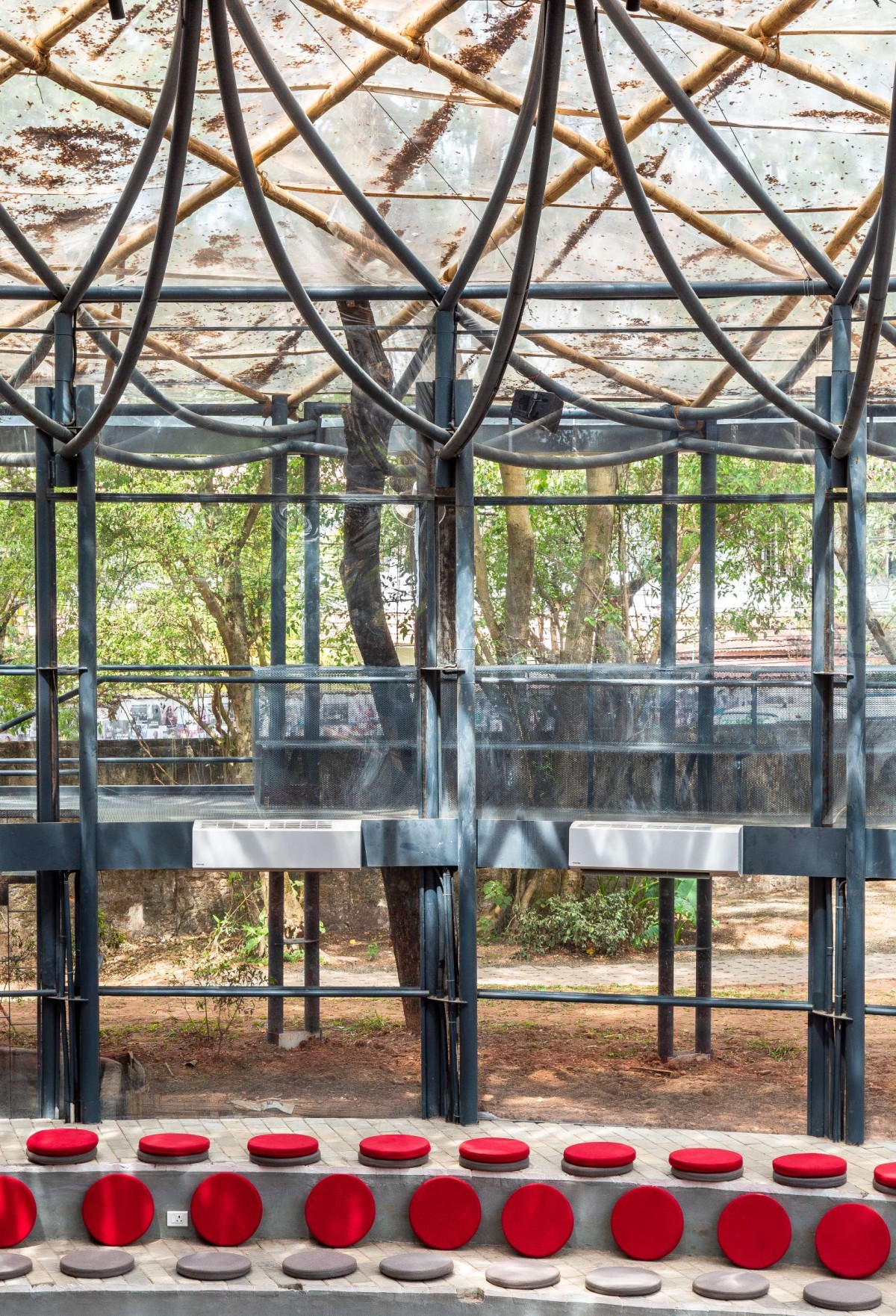 Interior of KOODAARAM The Kochi-Muziris Biennale 2018-19 Pavilion by Anagram Architects