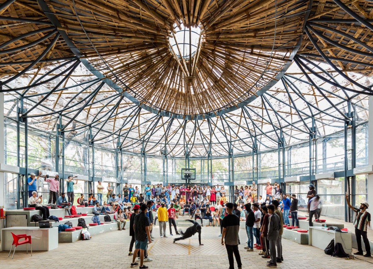 Interior of KOODAARAM The Kochi-Muziris Biennale 2018-19 Pavilion by Anagram Architects