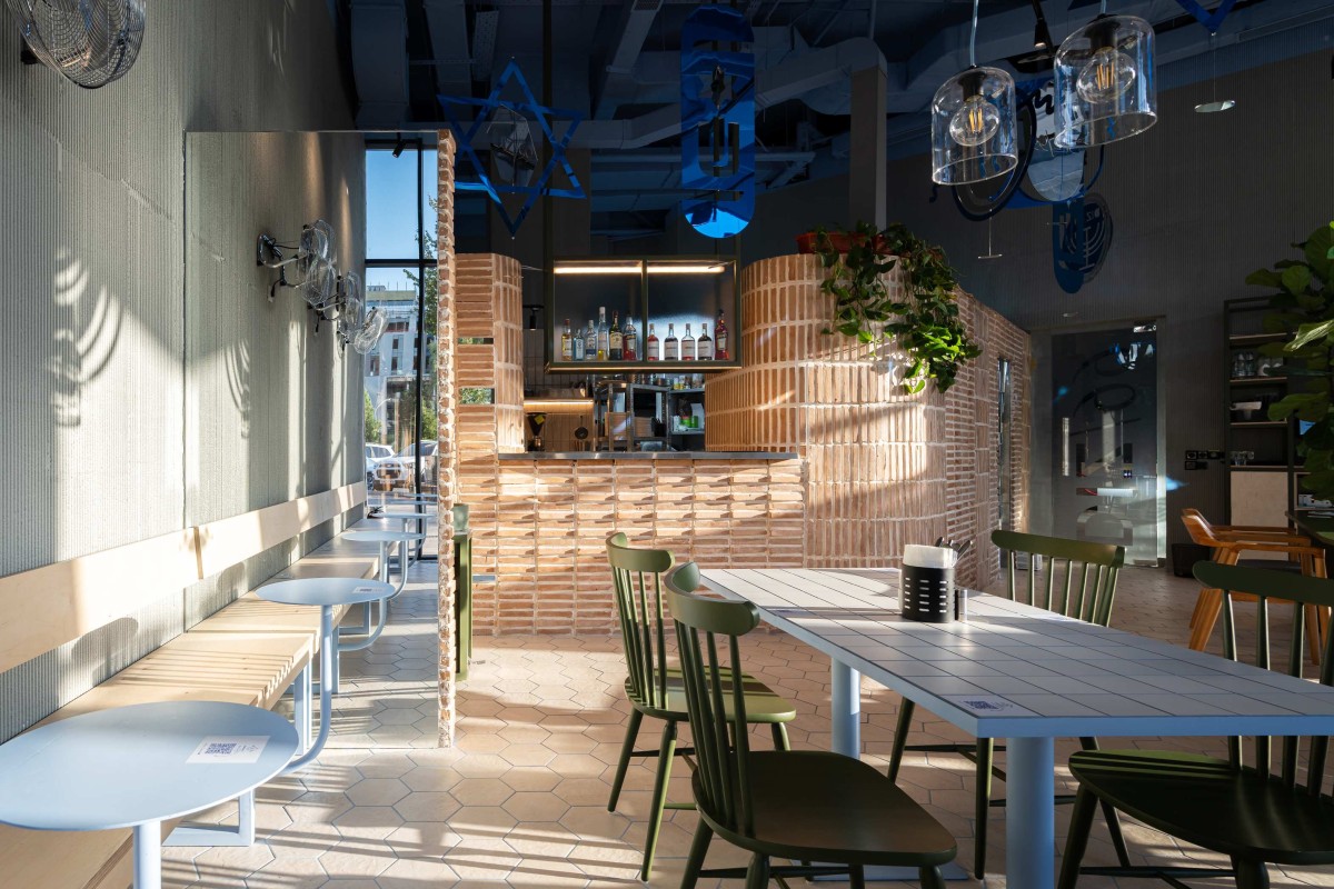 Interior view of Dizengof99  - Israeli Cafe by UTRO Architectural Studio