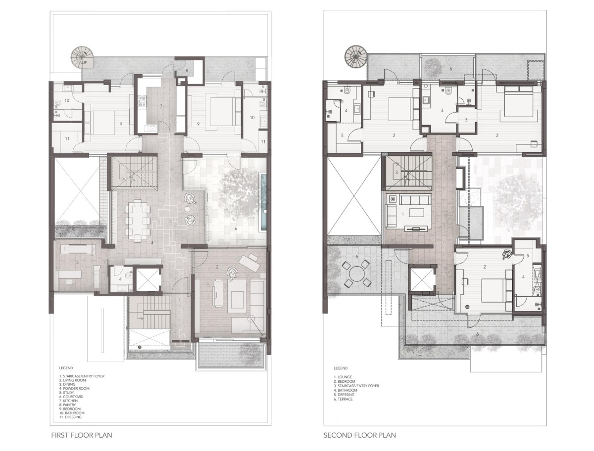 Floor plans of House of Courts by DADA & Partners