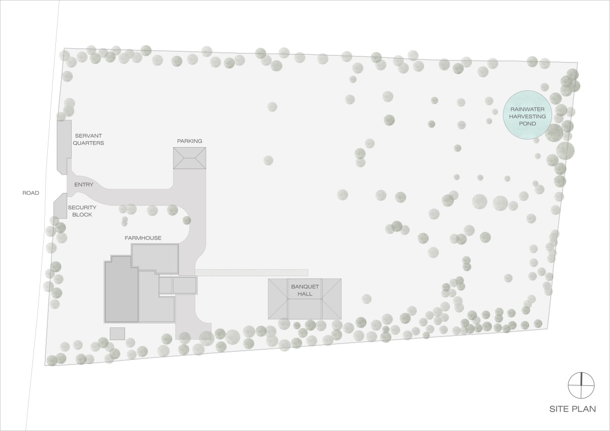 Site Plan of Pushpa House by Ecumene Habitat Solutions Pvt. Ltd.