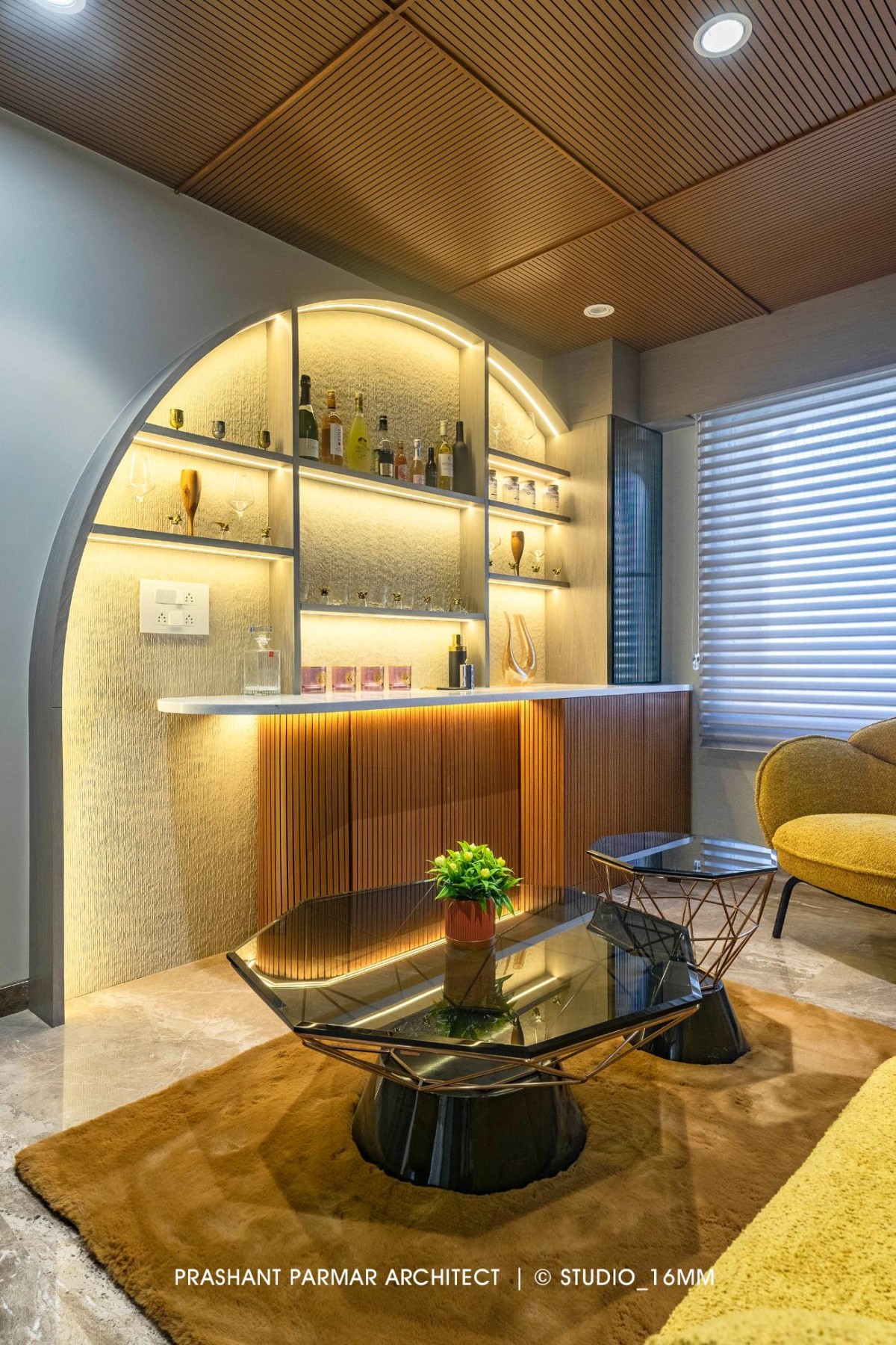 Bar area of Ultra-Modern Luxurious Penthouse by Prashant Parmar Architect - Shayona Consultant