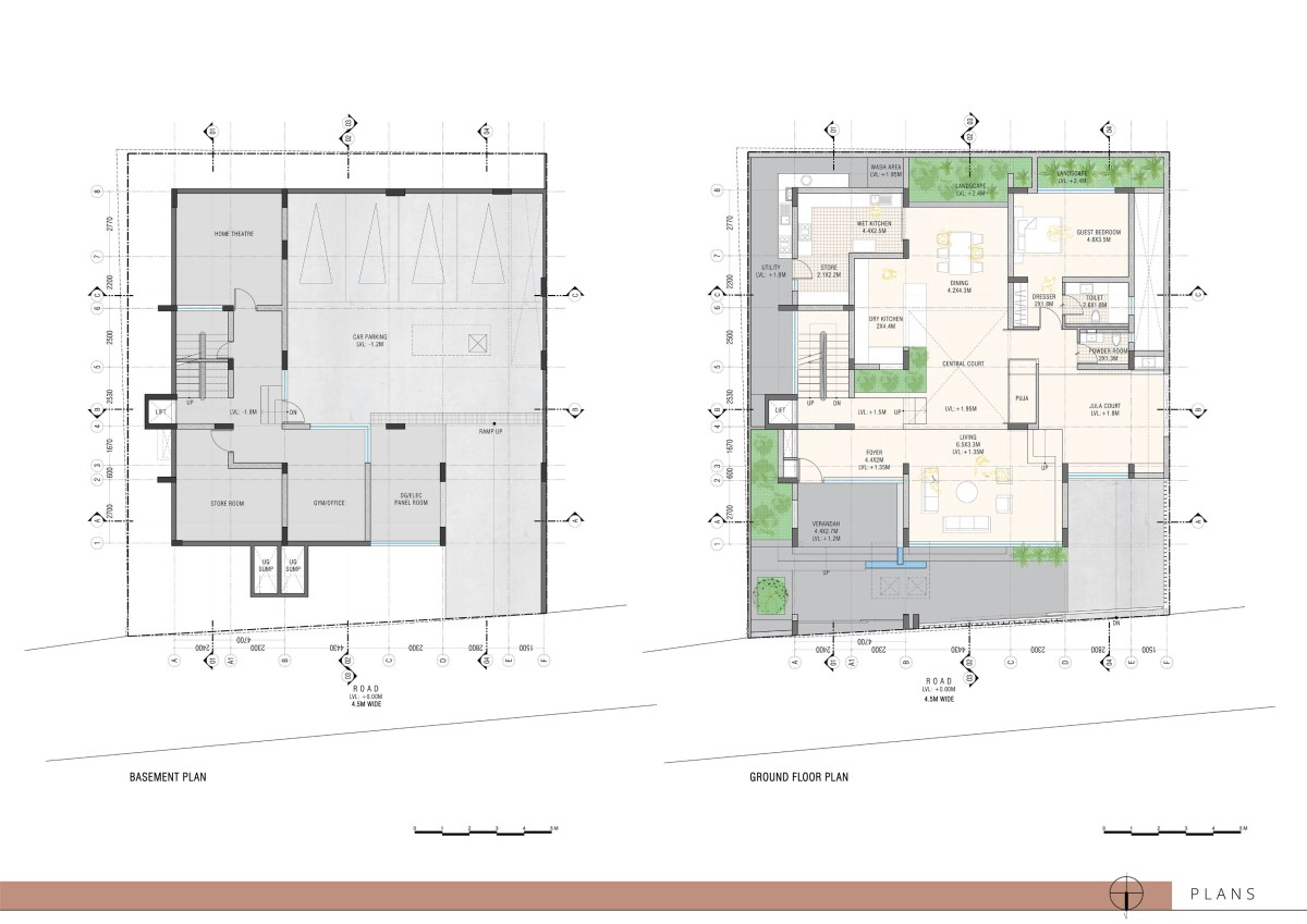 Plan - Basement and Ground Floor of House Geode by Collage Architecture Studio