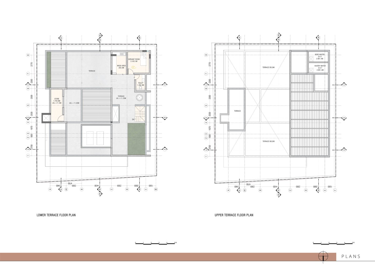 Plans - Lower & Upper Terrace Floor of House Geode by Collage Architecture Studio