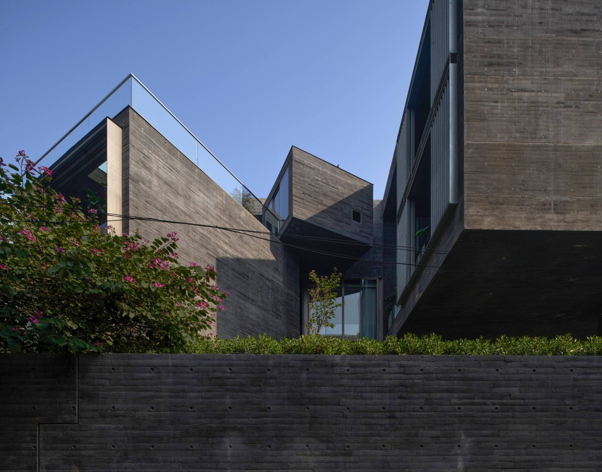 Exterior view of The Three Mashrabiyas House by Matra Architects and Rurban Planners