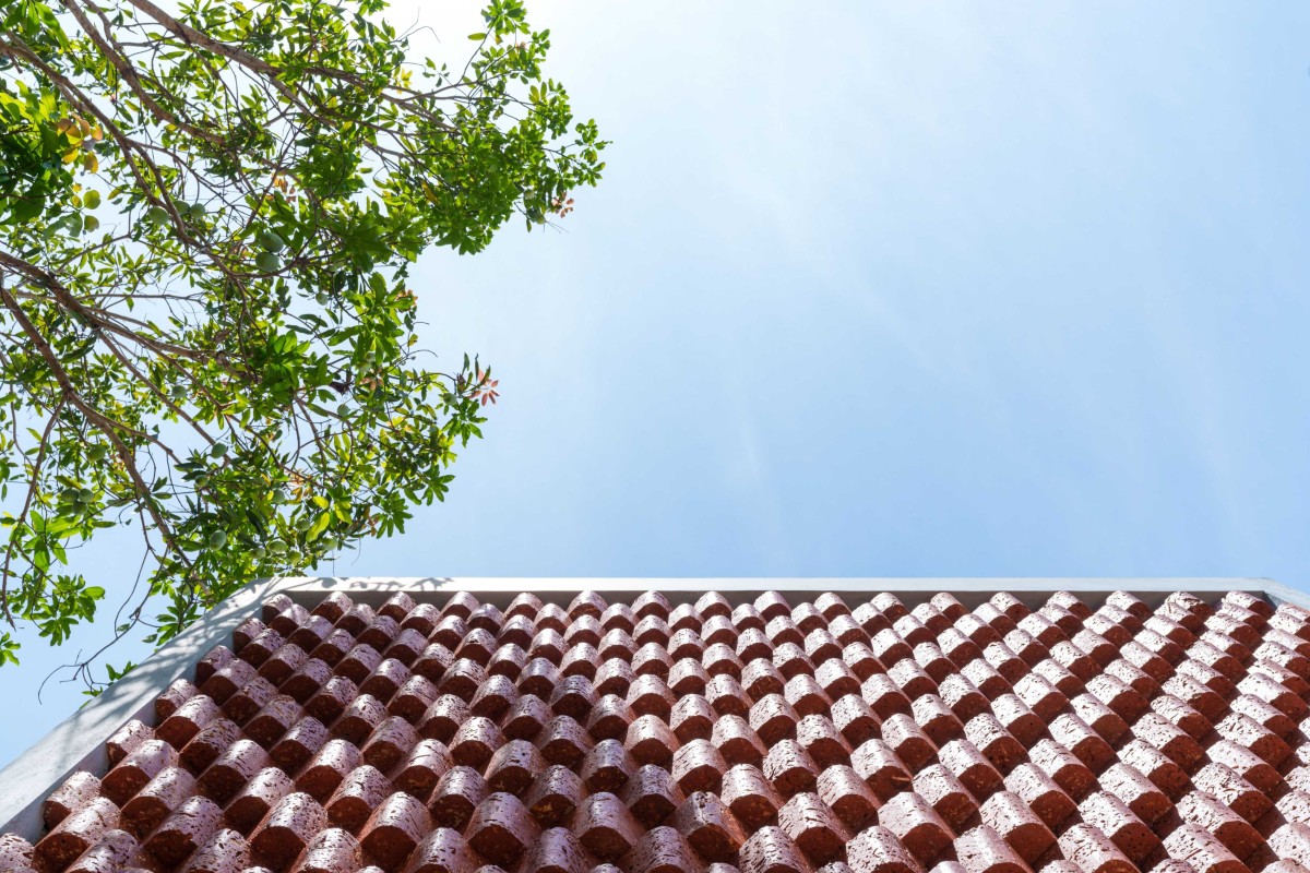 Detailed shot of exterior of Woven Earth by The Design Room