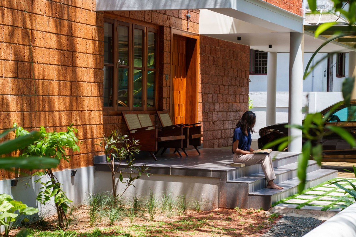 Outdoor seating of Woven Earth by The Design Room