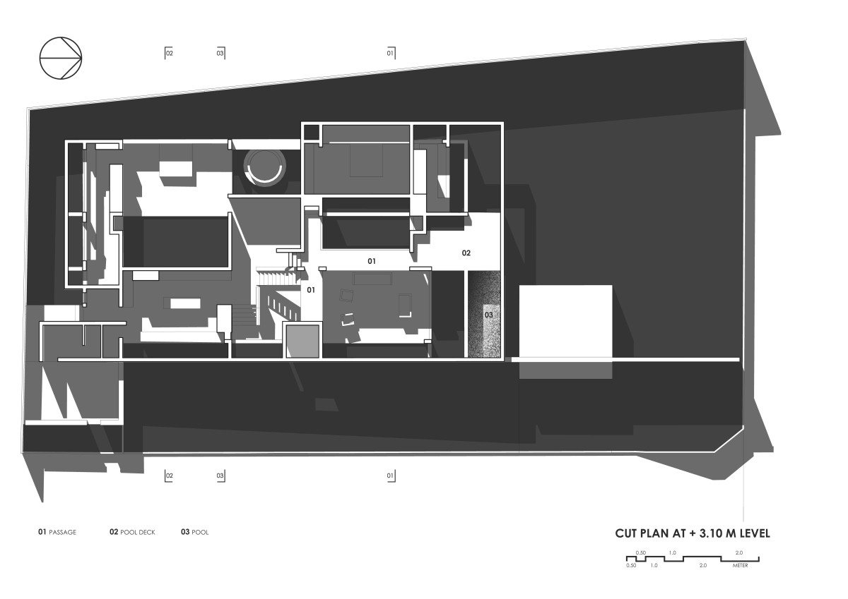 Plan of Veiled House by Gaurav Roy Choudhury Architects