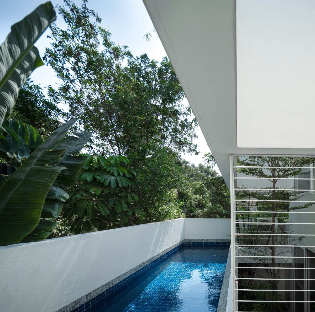 Pool area of Veiled House by Gaurav Roy Choudhury Architects