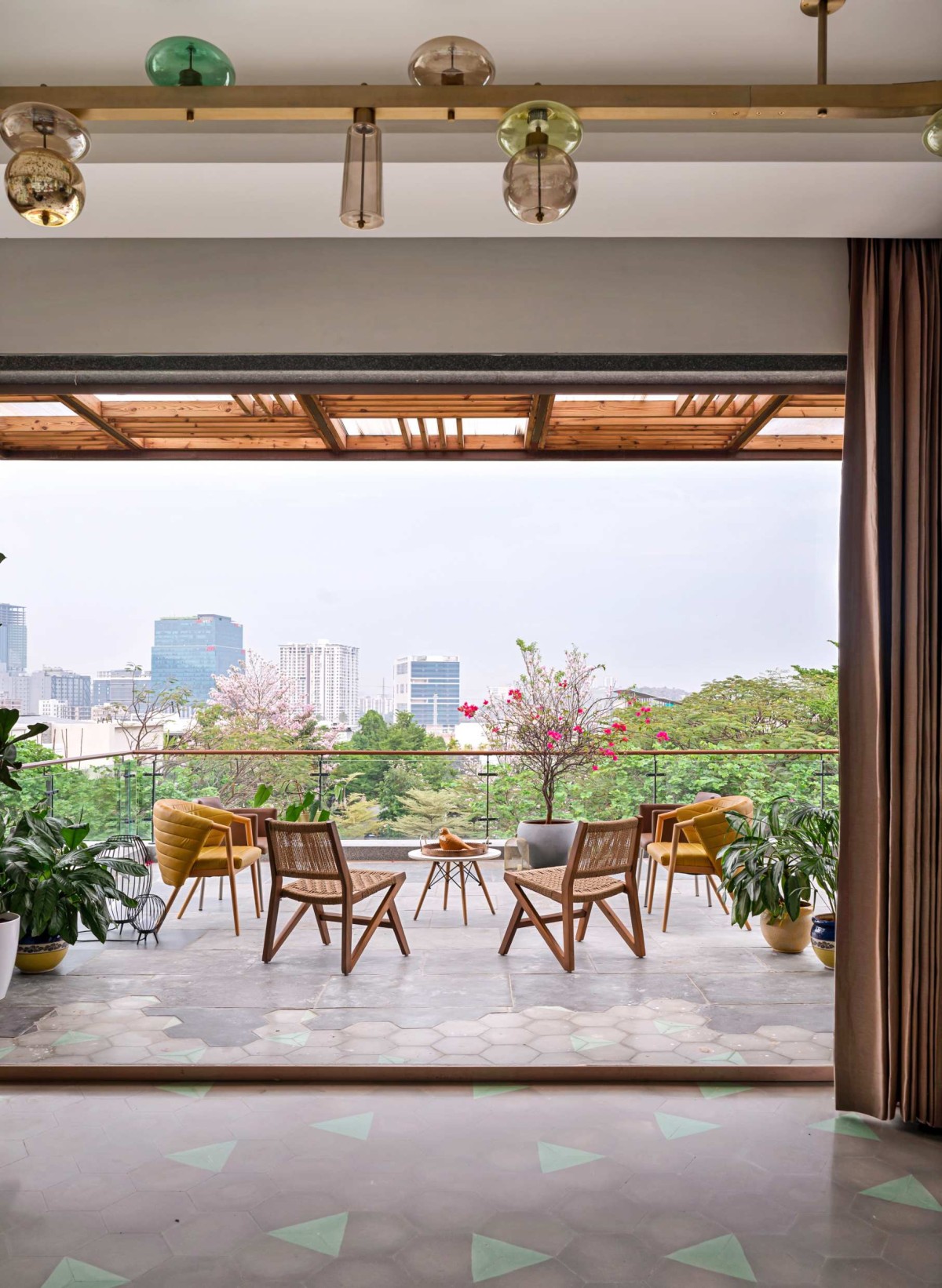 View from Bar area of Ekta Villa by Beyond Spaces Design Studio