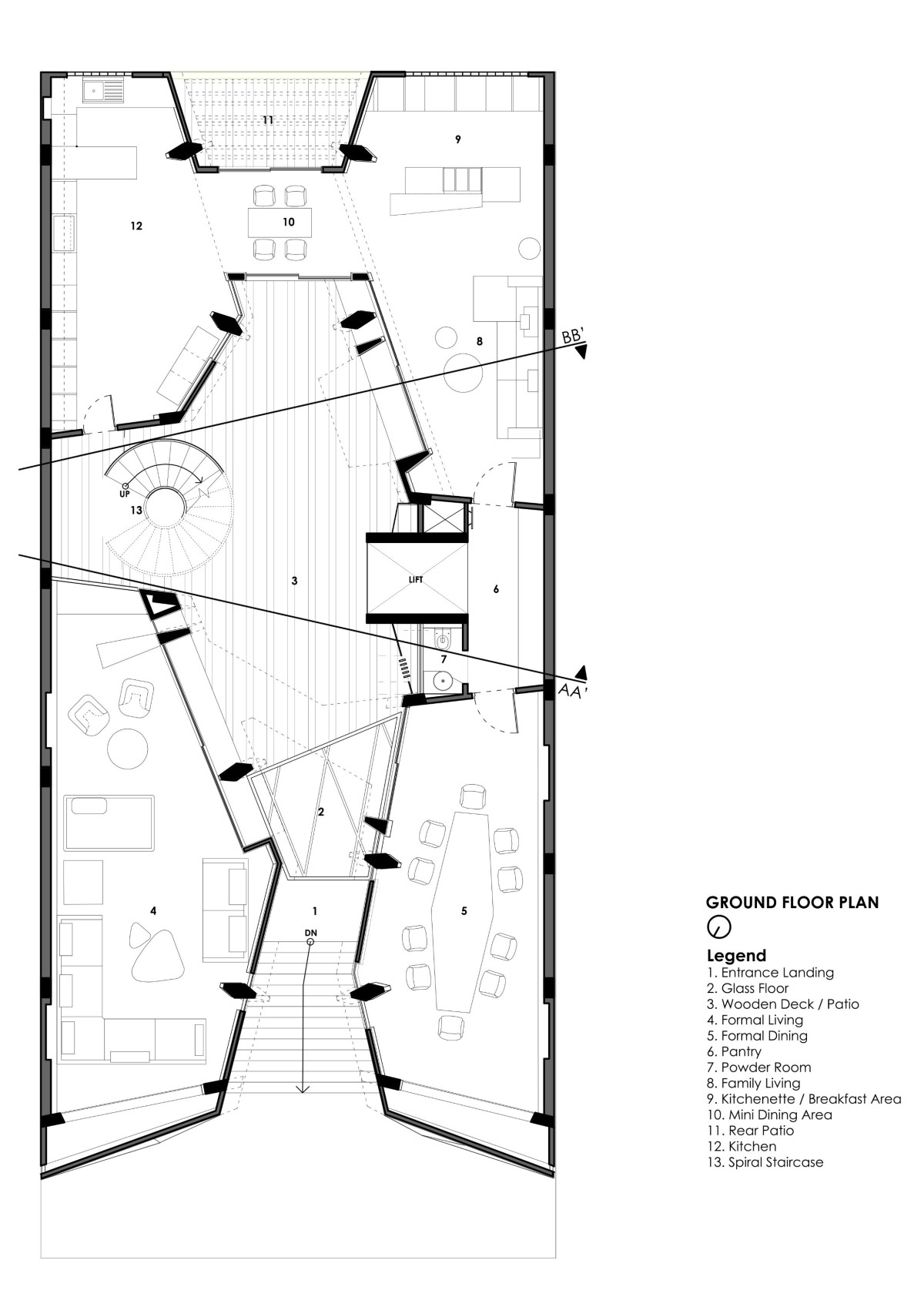 Ground Floor Cleft House by Anagram Architects