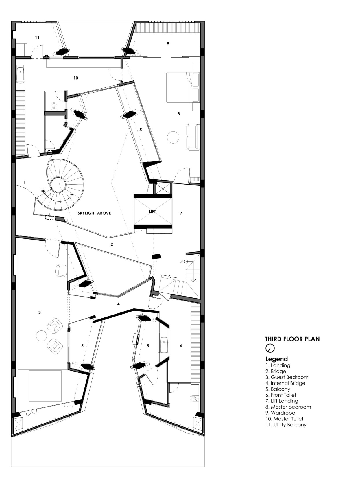 Third Floor of Cleft House by Anagram Architects