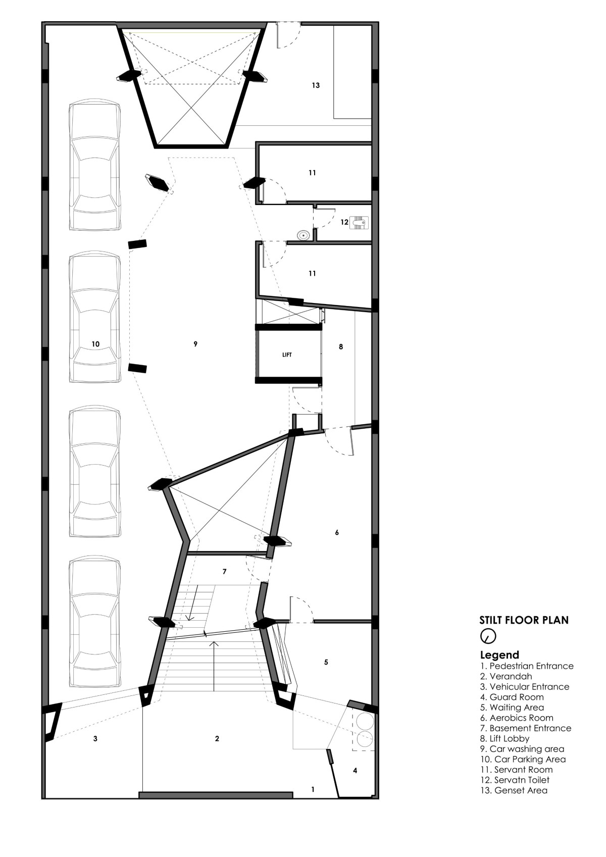 Stilt of Cleft House by Anagram Architects