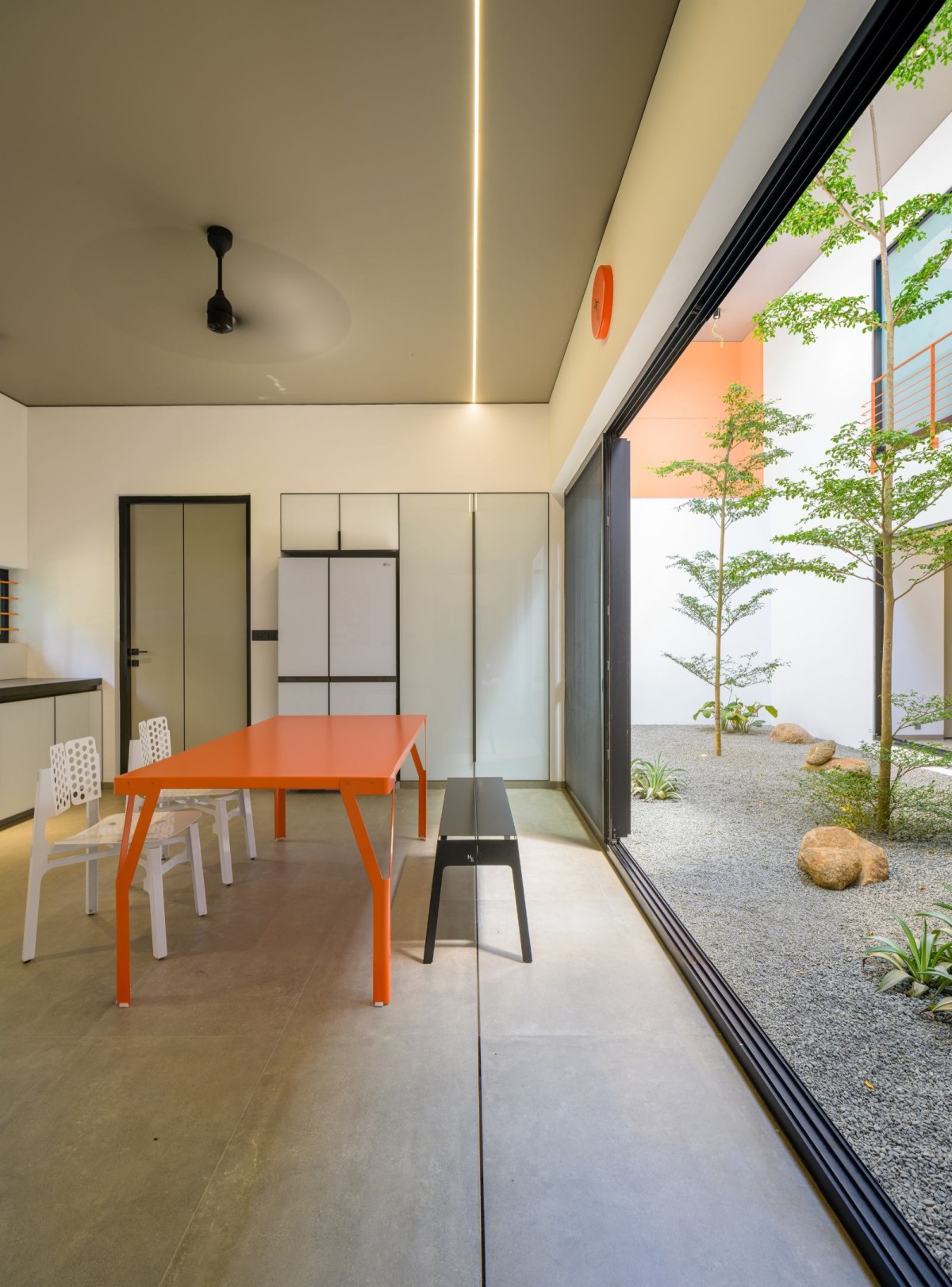 Kitchen of The Colour Burst House by LIJO.RENY.architects