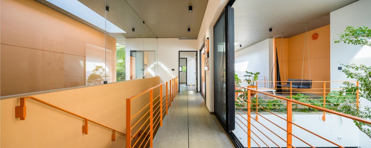 Staircase Area of The Colour Burst House by LIJO.RENY.architects