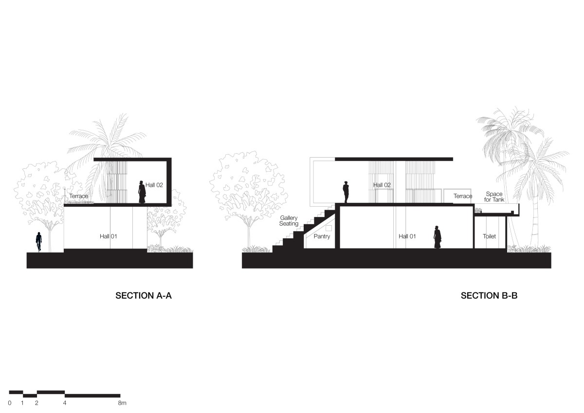 Section of Waterfront Clubhhouse by Abin Design Studio