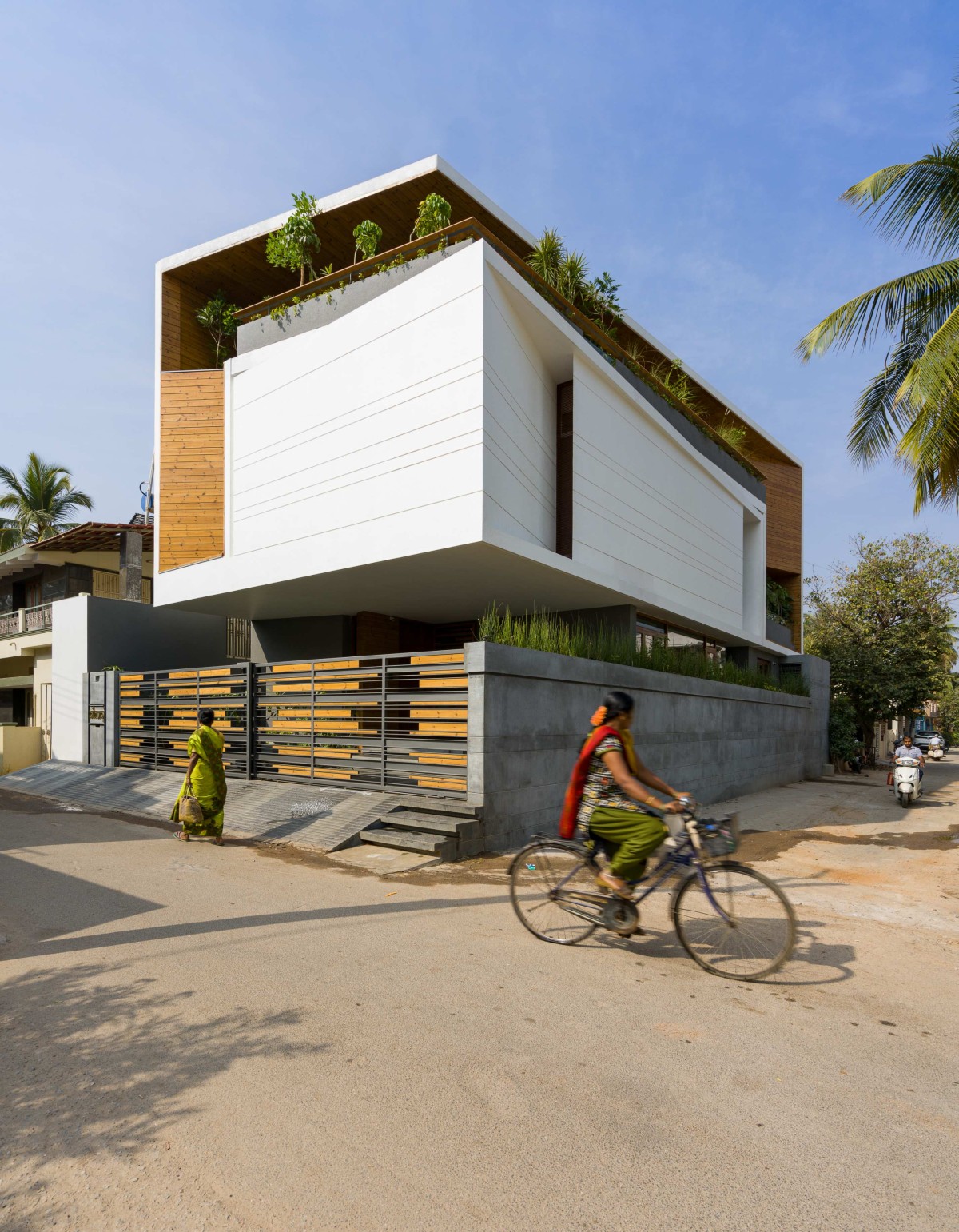Exterior view of Gauribidanur Residence by Cadence Architects