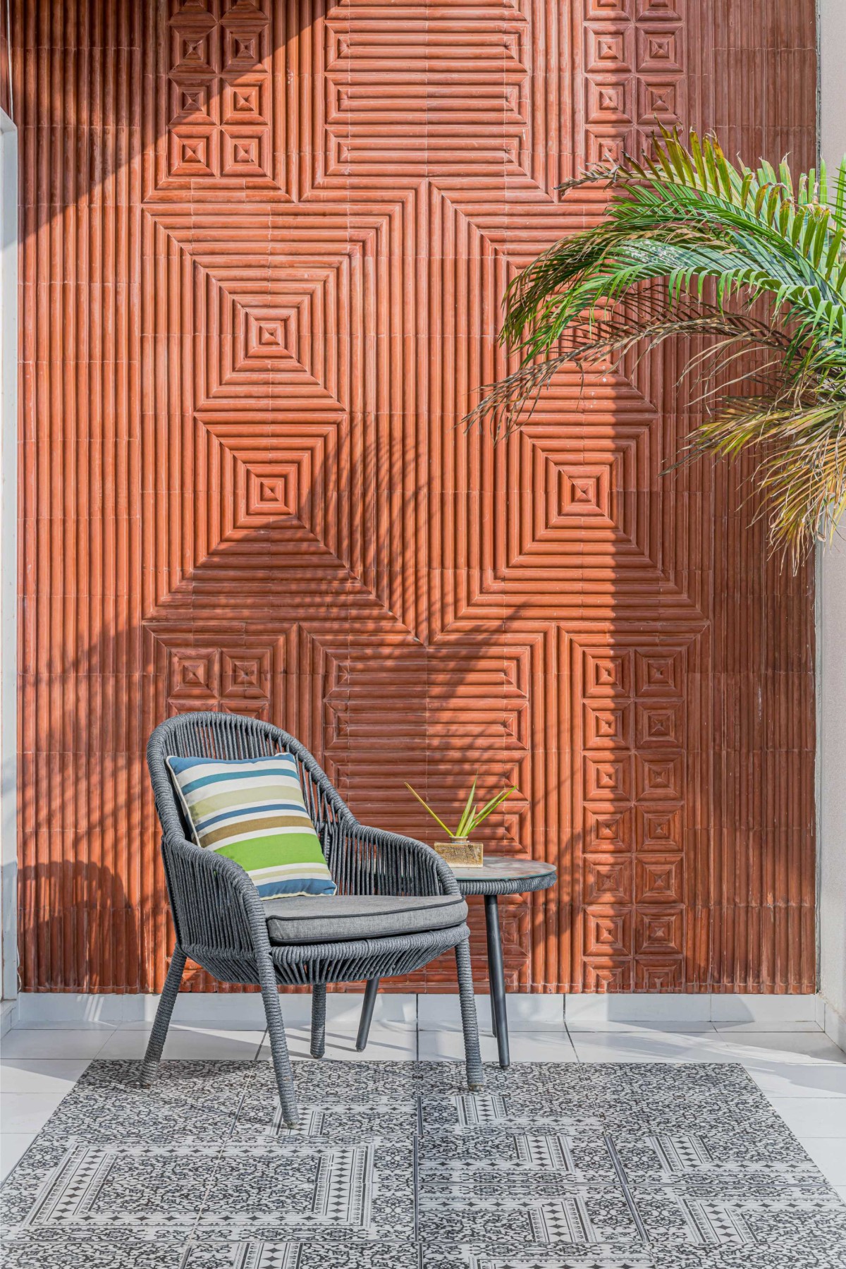 Detailed shot of Balcony of The Courtyard House by Manoj Patel Design Studio