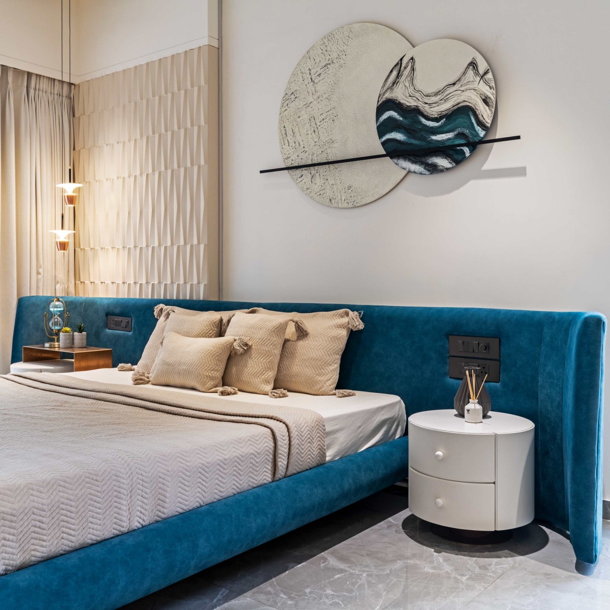 Bedroom of Aangan (Grandezza - C wing) by Obaku Design