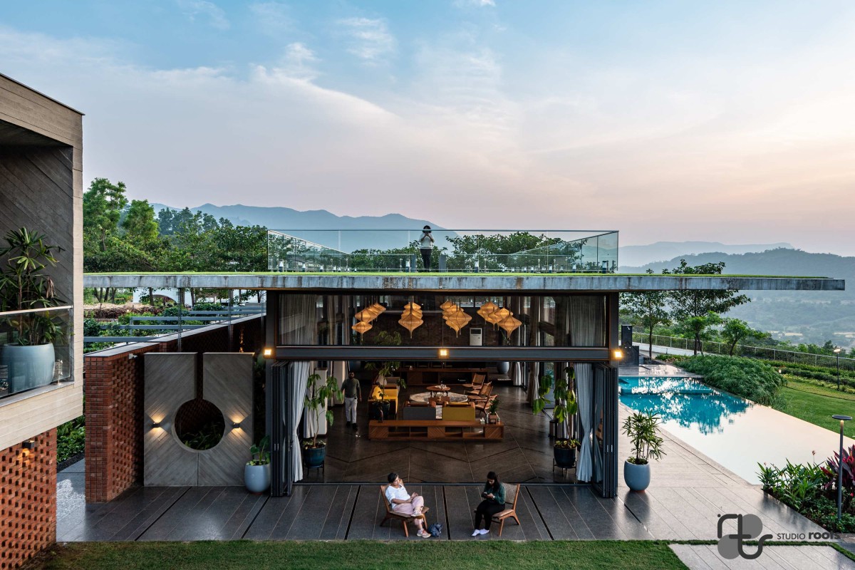 Exterior view of Blurring the Boundaries Weekend Home at Maale by Studio Roots