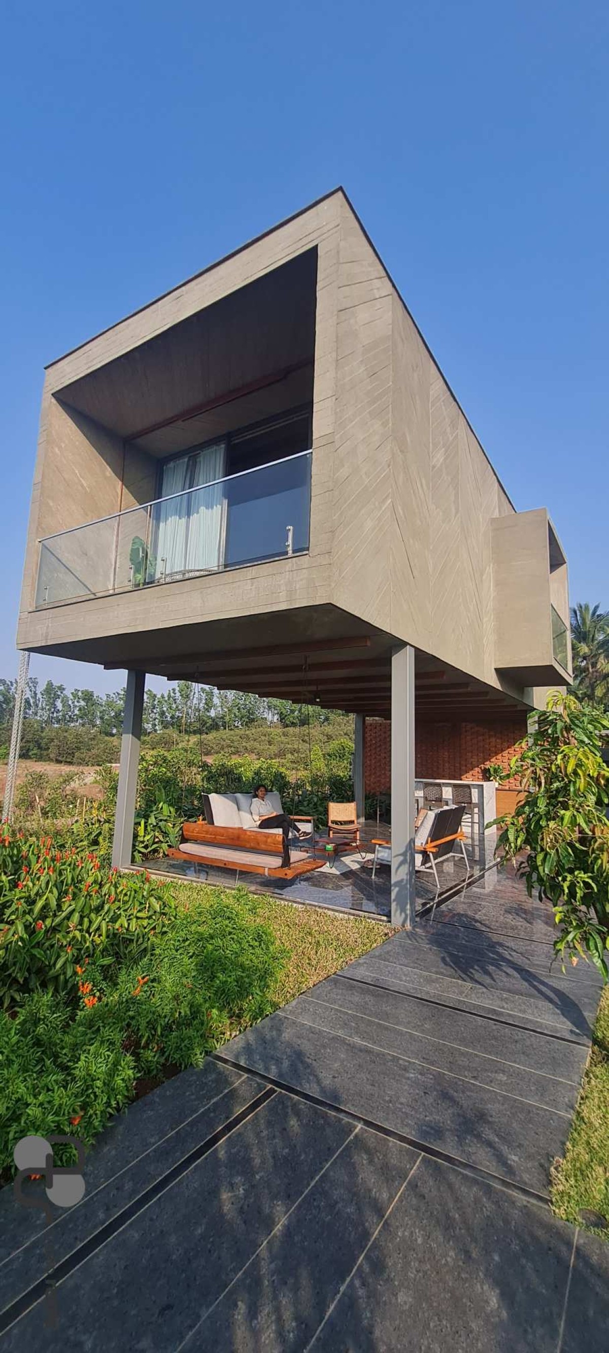 Exterior view of Blurring the Boundaries Weekend Home at Maale by Studio Roots