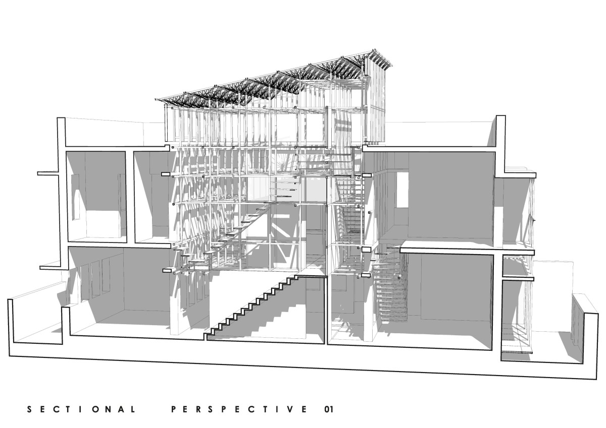 Section of Scaffold House by Gaurav Roy Choudhury Architects