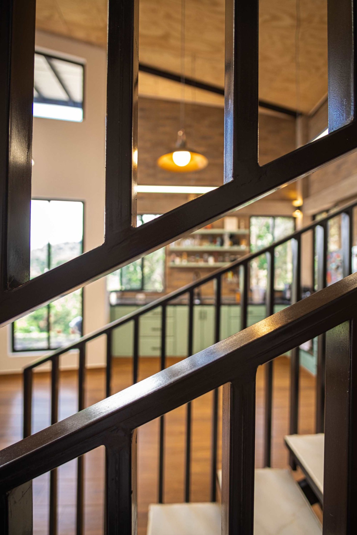 Detailed shot of staircase of Casa Kambu by Equals To design lab