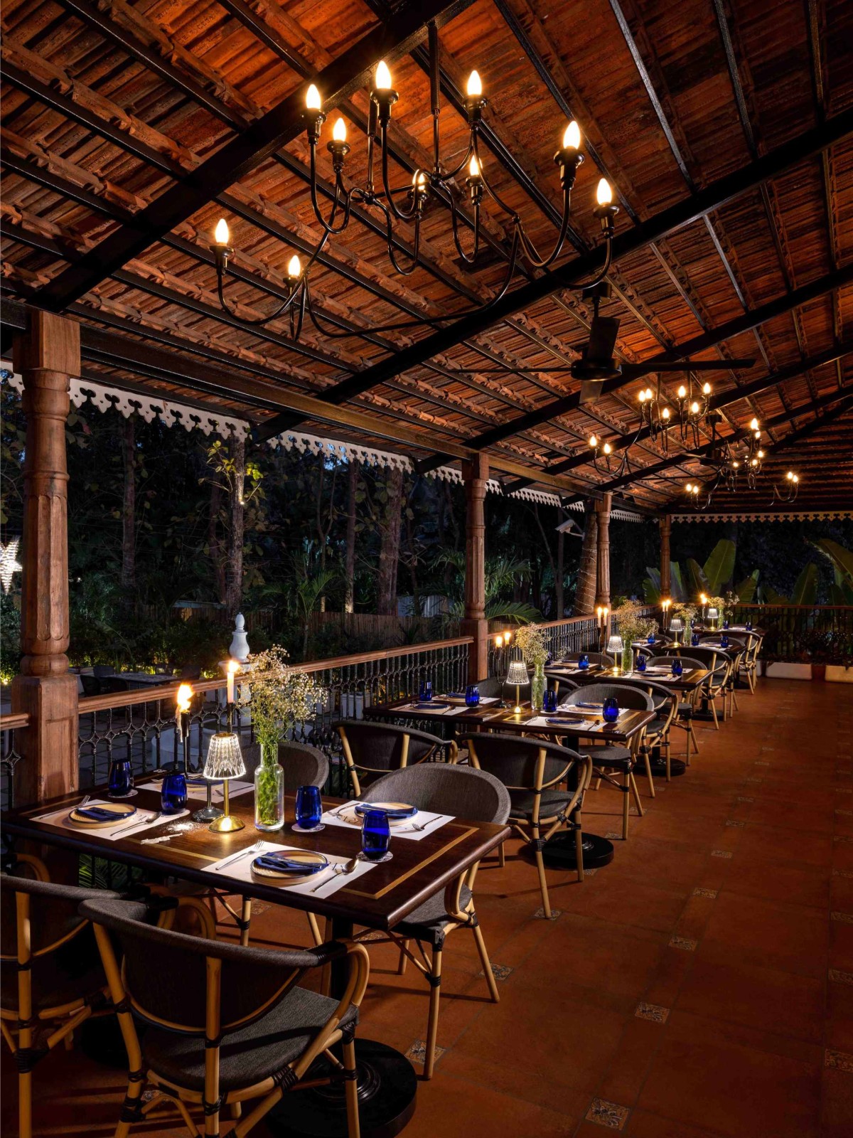 Dining area at lobby of Mystras Restaurant by Beyond Designs