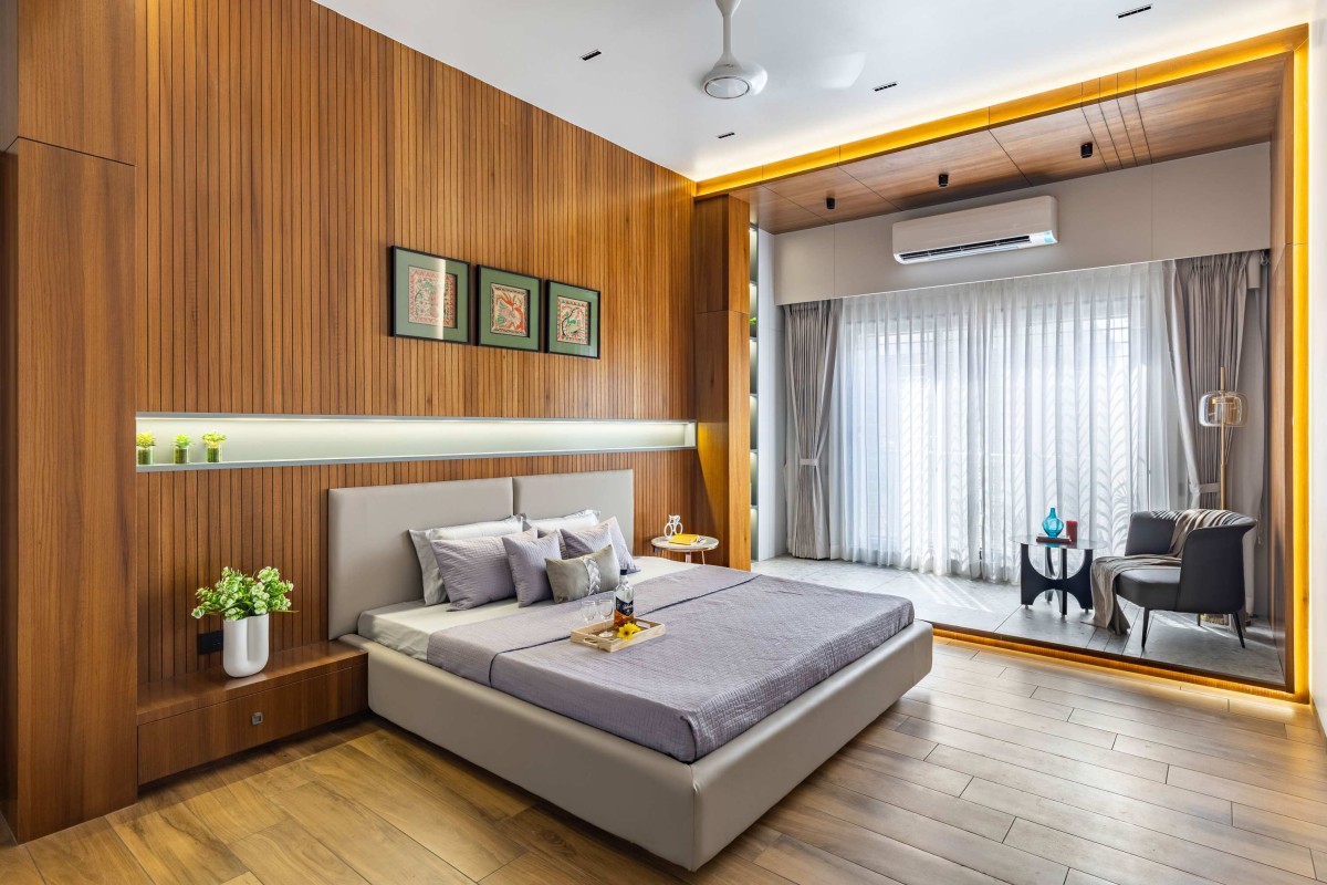 Master Bedroom of Kripa Kunj by Studio Synergy