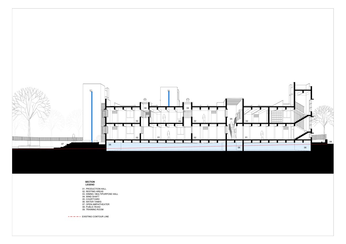 Section of Women Empowerment Shelter by studioPPBA