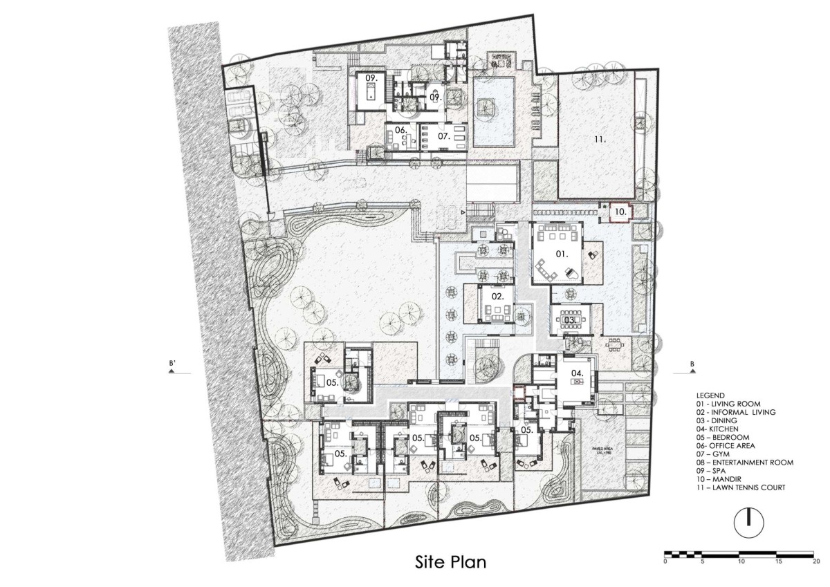 Plan of Maheshwari House by Anil Ranka Architects