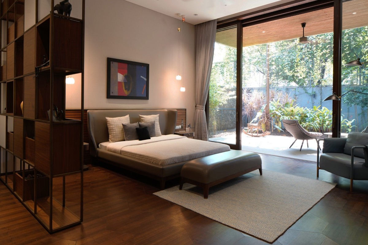 Ground Floor Bedroom of Maheshwari House by Anil Ranka Architects