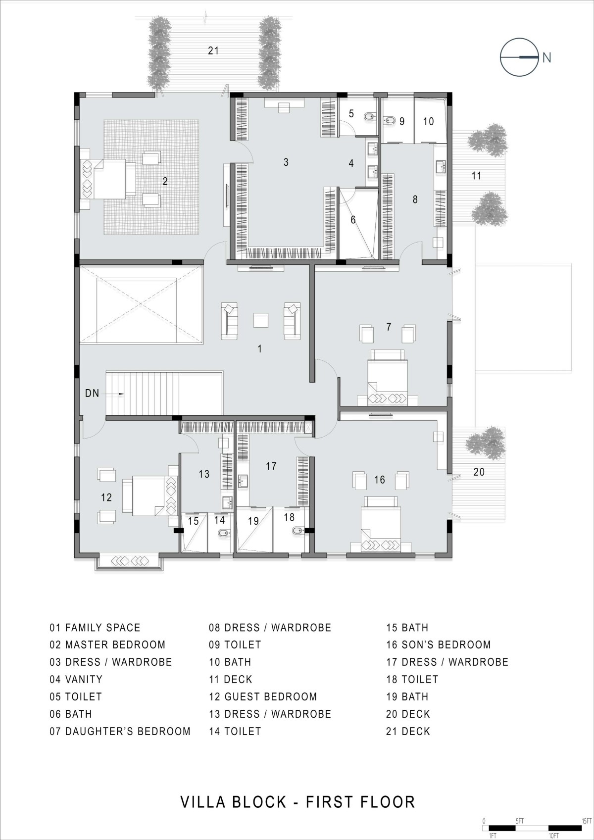 Villa Block First Floor of Sakkare Villa by Shilpa Sambargi Architects