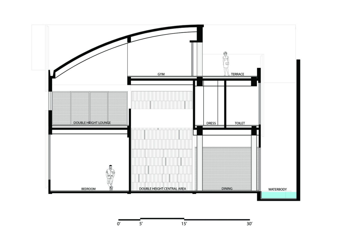 Section of Residence 35 by Charged Voids