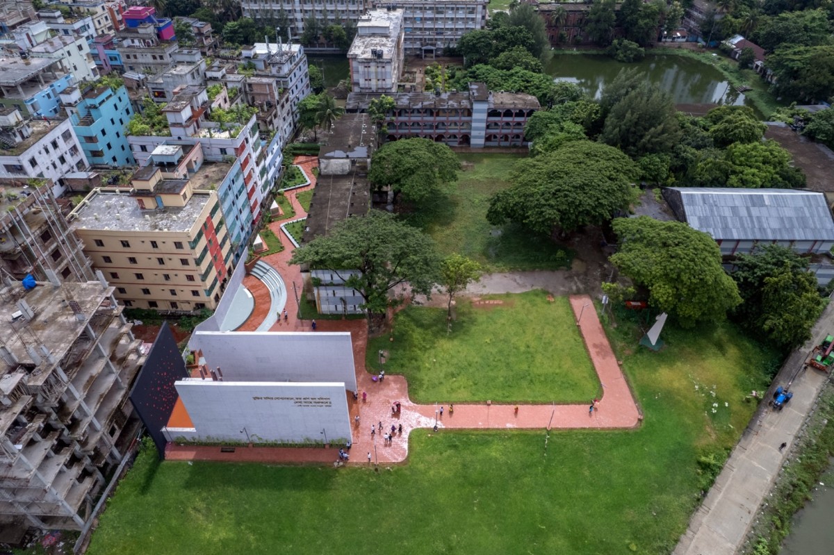 Bird eye view of Feni College Boddhobhumi Sritisthombho Complex by Vector Plinth