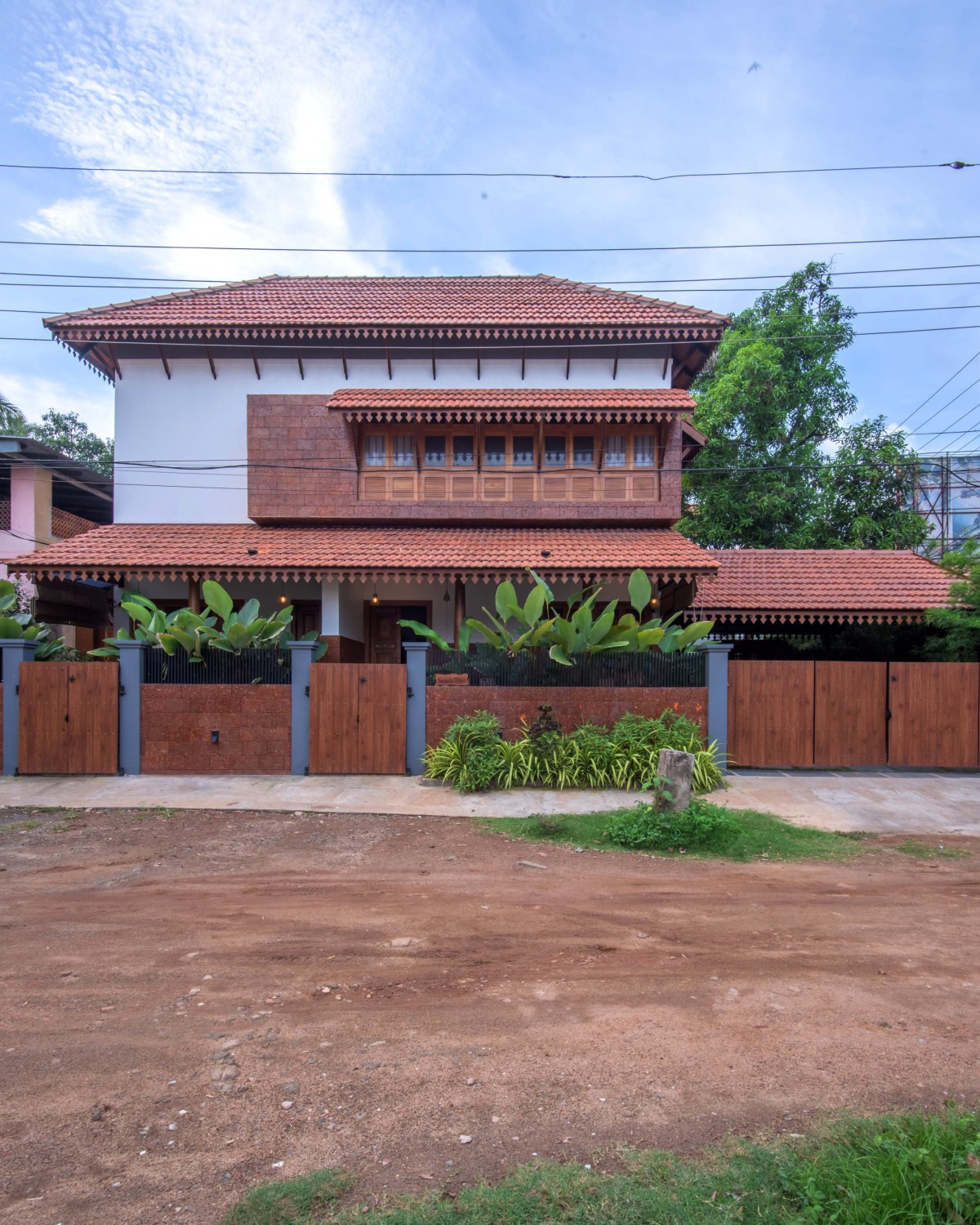 Exterior view of Sarada Vihar by 7th Hue Architecture Studio