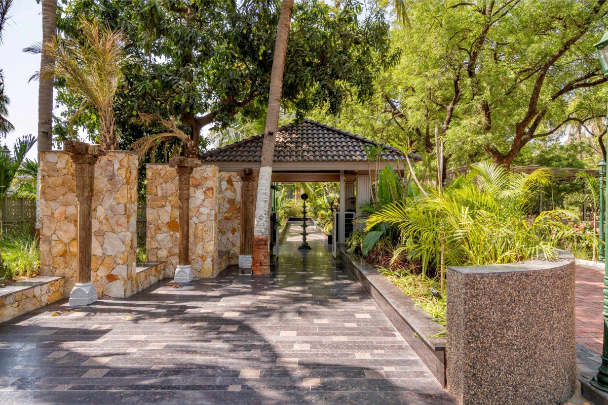 Exterior lobby of Veer Farm by Ace Associates Architects