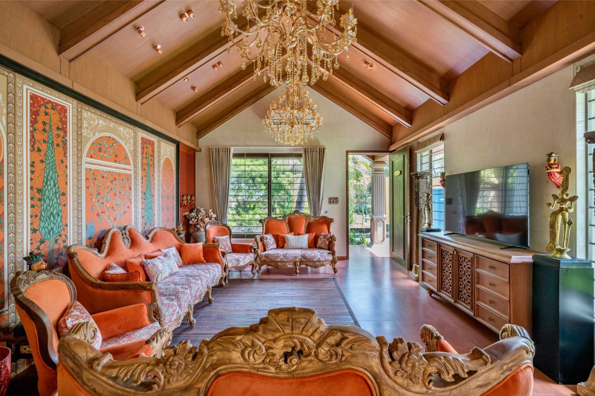 Living room of Veer Farm by Ace Associates Architects